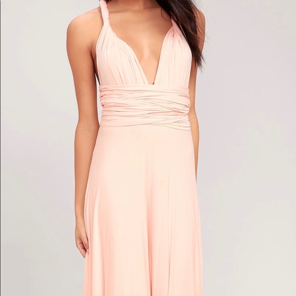 Lulus Tricks of the Trade Blush Pink Maxi Dress